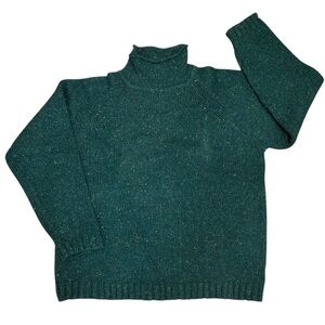 EMS vintage womens wool sweater size large roll neck chunky 90s fisherman boxy